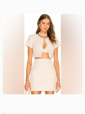 Assignment Revolve Cropped Tweed 3 piece set  in Cream